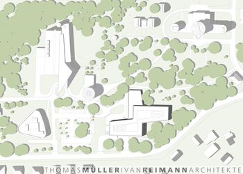 Draufsicht des Planungsgebiets mit Umgebung.